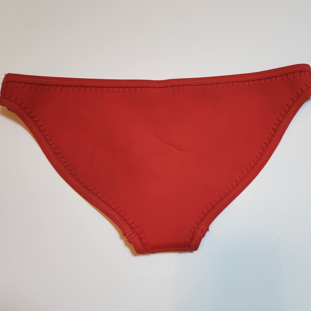 Triangl red orange neoprene bikini bottom Women's size small - Picture 2 of 10